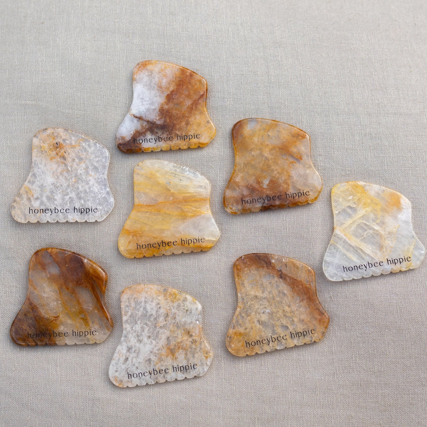 HONEYBEE'S GOLDEN GUARTZ GUA SHA