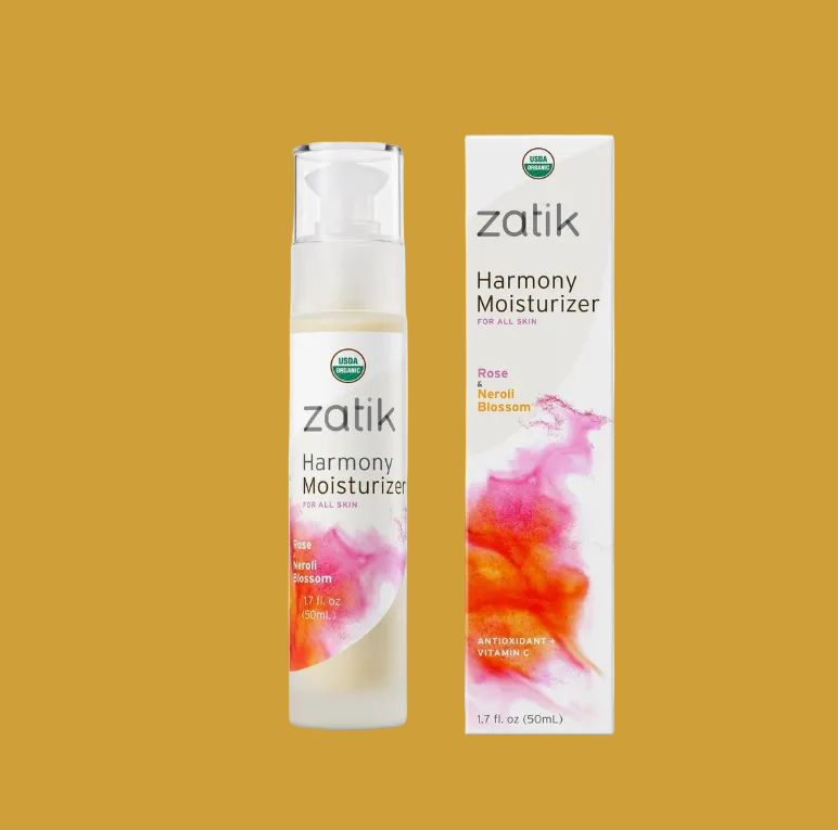 Zatik Harmony Moisturizer bottle and packaging on a white background