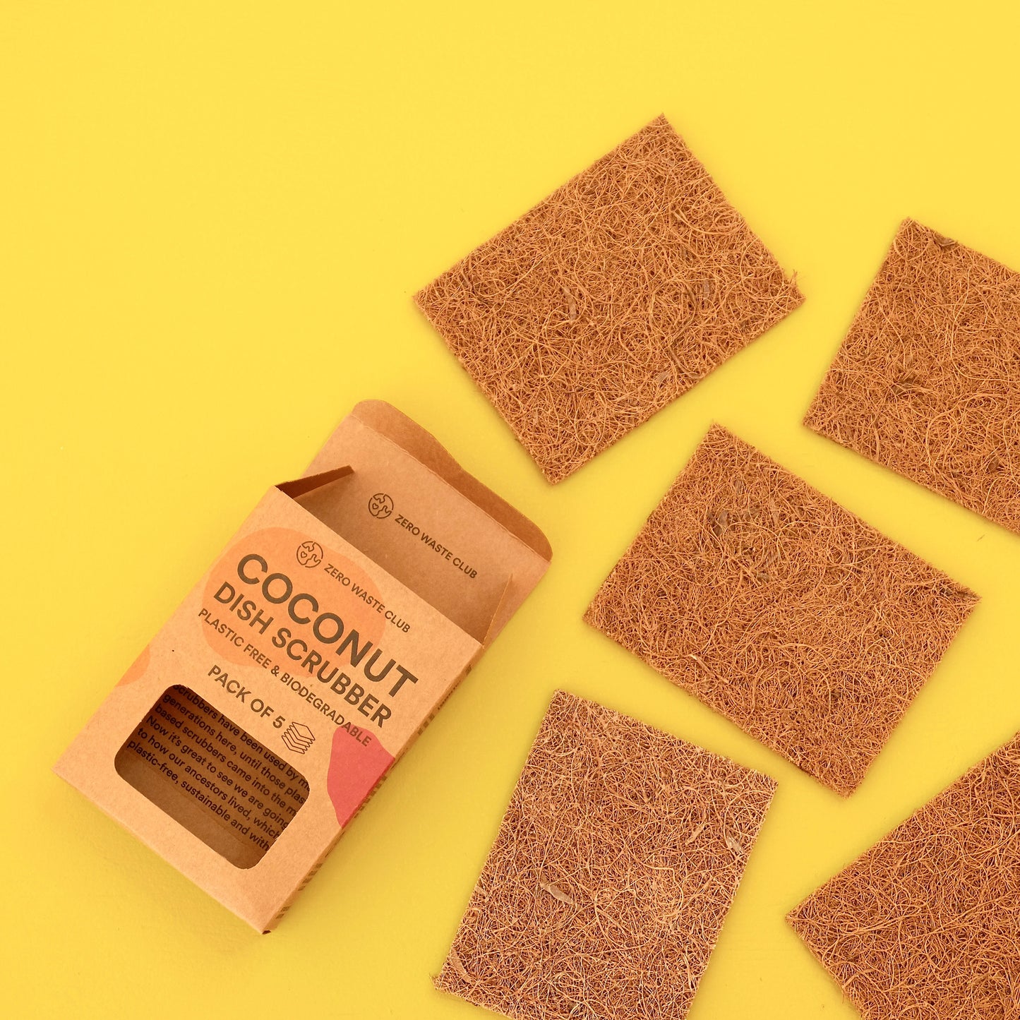 DISH COCONUT SCRUBBERS - SET OF 5