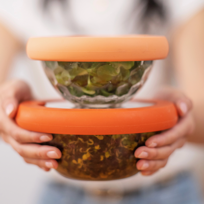 FLEXIBLE SILICONE AND GLASS BOWL LIDS