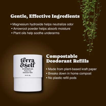REFILLABLE DEODORANT TUBE FOR TERRA & SELF REFILLS