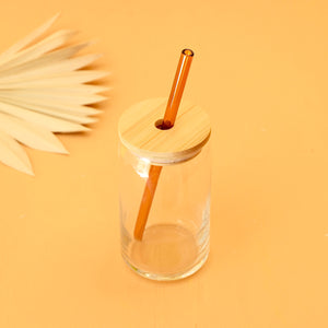 DRINKING GLASS WITH STRAW