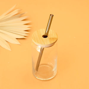 DRINKING GLASS WITH STRAW